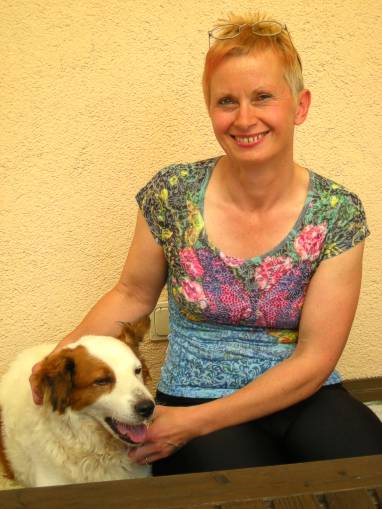 Susanne mit unsererm Hund Benny...nun ist er in einer anderen Welt